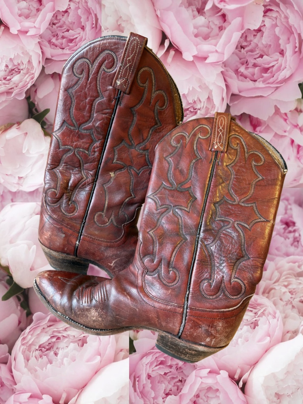 Dan Post Men’s Vintage Red Leather Cowboy Boots